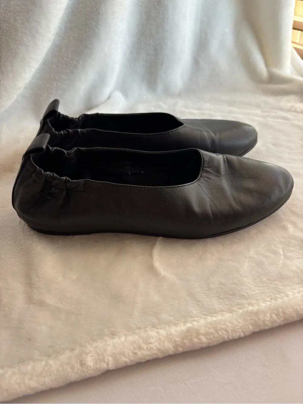 Eileen Fisher Naomi Nappa Leather Ballet Flat Black Size 7.5